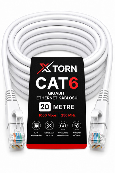 torn Cat6 Ethernet Cable 20 Meters Rj45 Lan Internet Modem Router Computer Cable