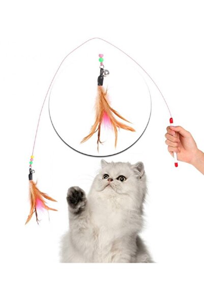 rianka Cat Play Rod 90 cm – Interactive Furry Cat Rod, Cat Toy with Elastic S...