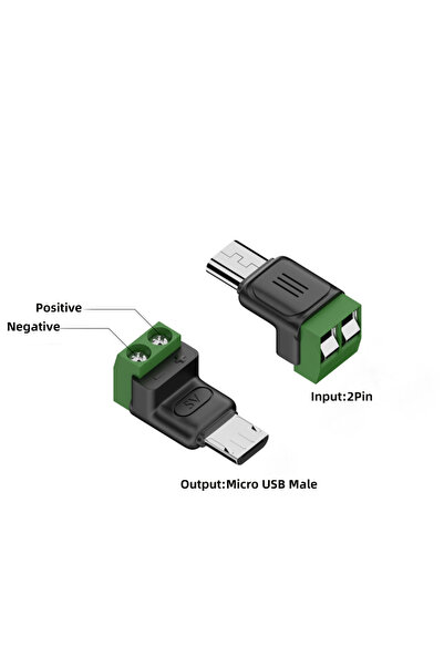 Choice Micro-Male Charging Type C/Micro Female To 2 Pin Terminal Block Solder...