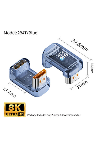 Choice 284T-Black 90 270 360 Degree HDMI-compatible 2.1 Adapter 8K@60Hz Male ...