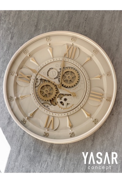 YASAR CONCEPT Cogsphere Metal Çarklı Duvar Saati 60 Cm