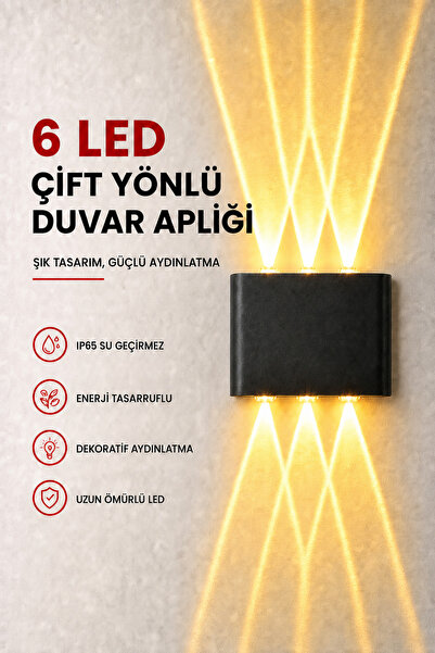 SerBugo SBL-001 AMBER Renk Dekoratif Çift Taraf Duvar Aydınlatma Led Aplik Du...