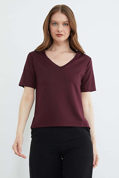 Fulla Moda basic Tricou cu decolteu în V modal