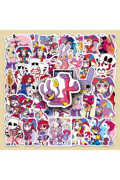 Choice 50pcs Kawaii 50Pcs The Amazing Digital Circus Stickers Birthday Party ...