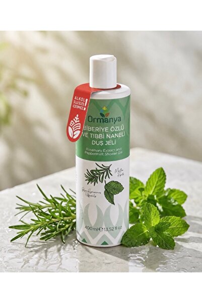 ORMANYA Biberiye Özlü Ve Tıbbi Naneli Duş Jeli - 400 ml (ALKOL/SLS/SLES IÇERMEZ)