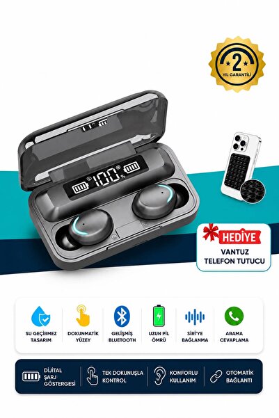 Lionix Bluetooth Kulaklık Kulakiçi Powerbanklı Çift Mikrofonlu Dokunmatik Kab...