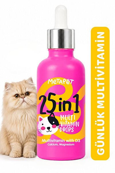 Metapet Kediler Için Premium Multi Vitamin Damla, Doğal Ve Organik Içerikli K...