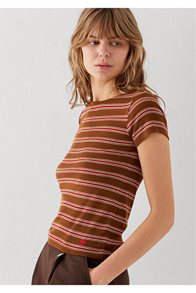Mavi Striped Brown T-Shirt Fitted / Bodycon Cut 1614291-91705