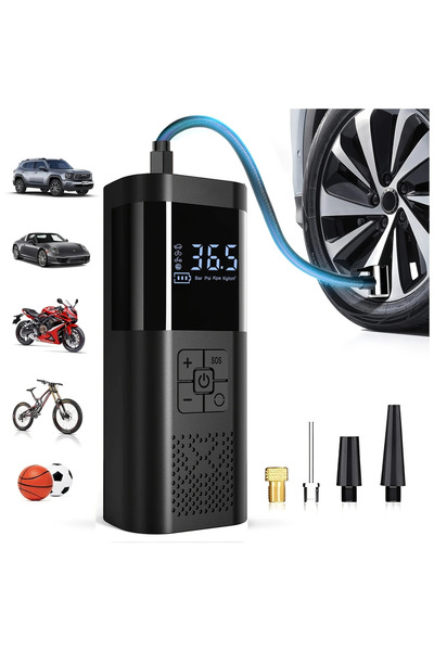 Choice black Portable Car Air Compressor 3X Faster 150PSI Cordless Tire Infla...