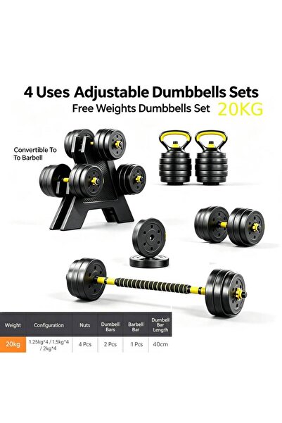 VmaxVision 4 Uses Adjustable Dumbbells Sets,Free Weights Dumbbells Set Conver...