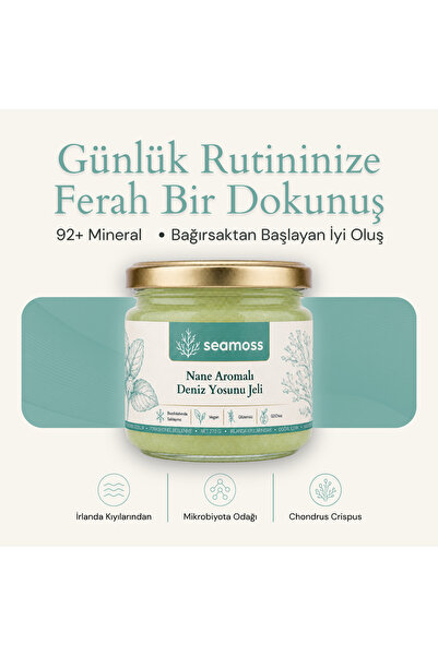SEAMOSS Mint wave-Nane Aromalı Irlanda Deniz Yosunu Jeli 330ml - Sea Moss, De...