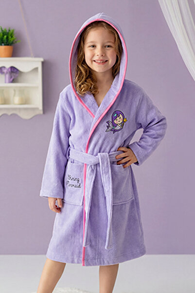 Milk & Moo رداء حمام للأطفال من Milk&moo Velvet Little Mermaid لعمر 5-6 سنوات