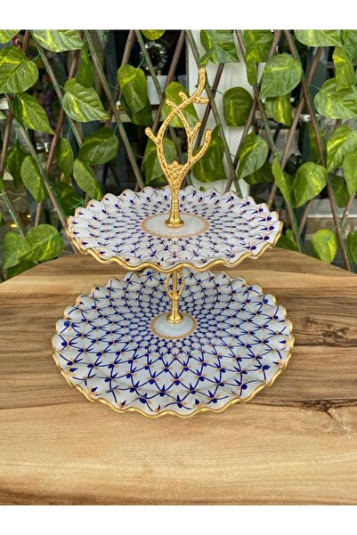 GÜRCÜGLASS Mücevher model altın 2 katlı şekerlik.