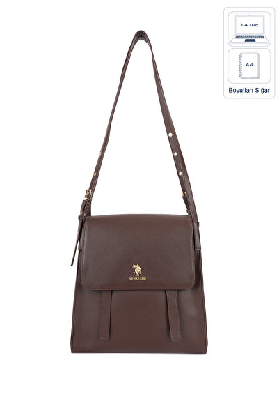 U.S. Polo Assn. حقيبة ماسنجر نسائية باللون البني US26584