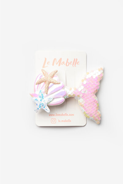 Le Mabelle مشبك مشبك حورية البحر باللون الأبيض للفتيات