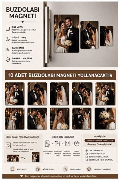 Comfort Premium Wipes Kişiye Özel Düğün Fotoğraflı Buzdolabı Magneti – Gelin ...