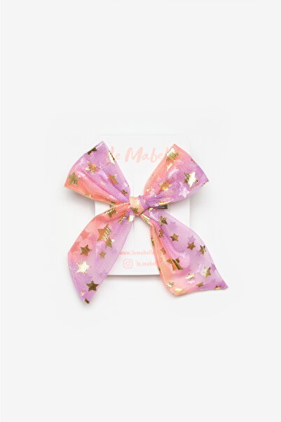 Le Mabelle Yellow Star Printed Tulle Girls' Clip Buckle