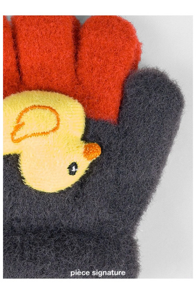 PIECE SIGNATURE Soft Children's Gloves with Cute Duck Accessories (1-3 Years ...