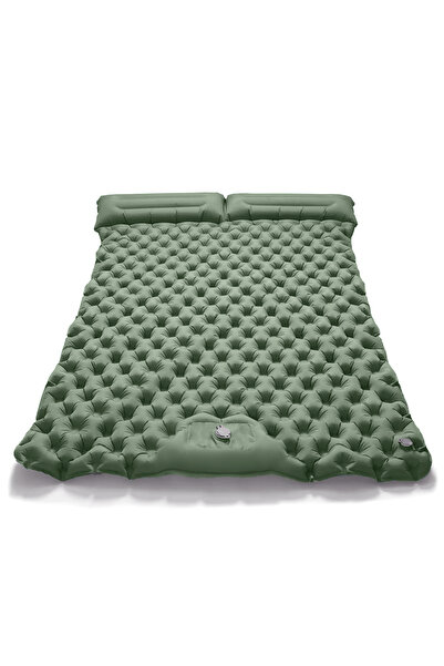 Choice Spring Rain Green Outdoor Camping Double Inflatable Mattress Extra Wid...