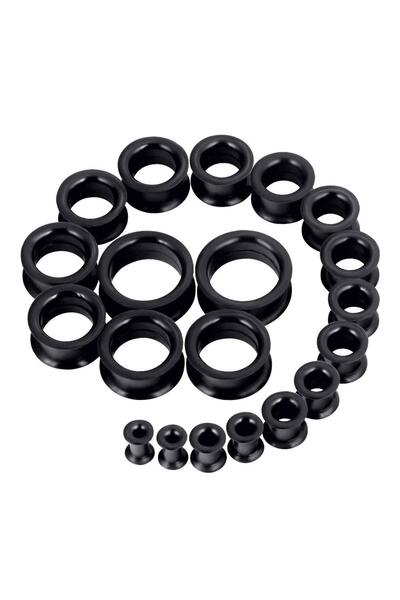Choice3 Thick-Black 20pcs/Lot 6-25MM Flexible Silicone Ear Plugs and Tunnels ...
