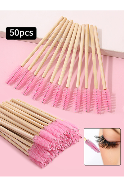 Choice Pink 50Pcs Eyelash Brush Reuse Applicators Eyelash Extension Brush Sup...