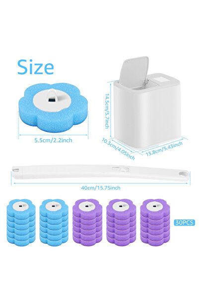 Choice3 B 1white 30heads 18/36Pcs Disposable Toilet Brush Wall Mounted Toilet...
