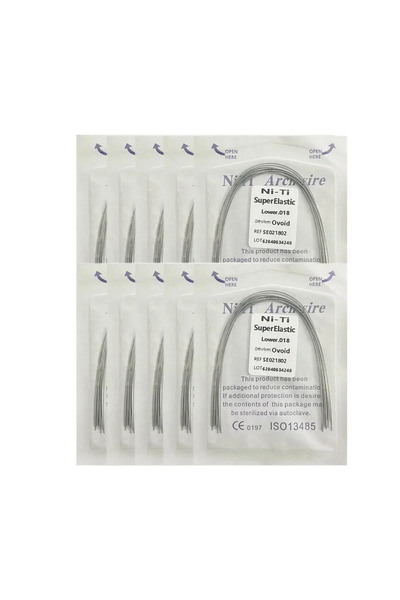 Choice20 018 Lower-NT-10Pack 10pack أسلاك تقويم الأسنان فائقة المرونة NITI دا...