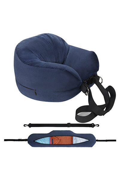 Choice See below for size descriptions Navy Blue-1 Travel Neck Pillow with Fi...