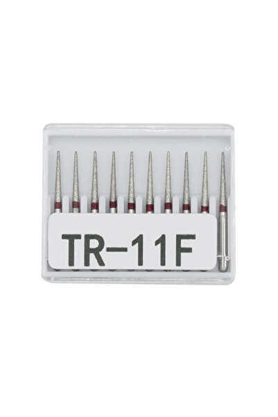 Choice23 مجموعة رؤوس حفر ماسية للأسنان TR-11F، 10 قطع/مجموعة، قطر FG، مقبض عا...