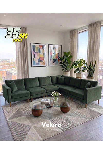 Velura Home & Living Armin Akıllı 6 Modül Köşe Koltuk Takımı & Modüler Yatakl...