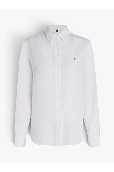 Tommy Hilfiger ESS LINEN RELAXED SHIRT Kadın Gömlek WW0WW44679YCF
