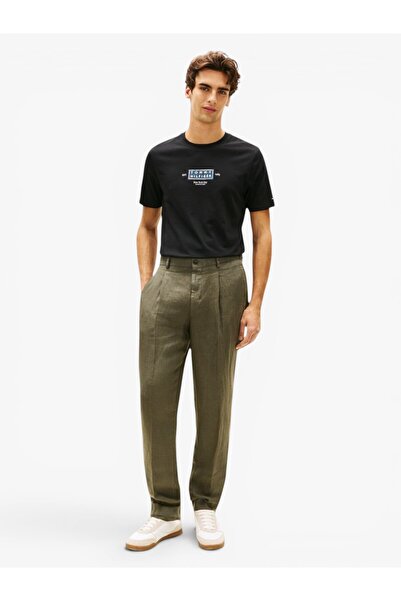 Tommy Hilfiger HERITAGE LABEL TEE Erkek Siyah T-Shirt - MW0MW42392