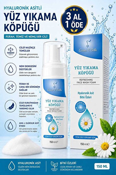 Carino E Bella Hyaluronik Asitli Yüz Yıkama Köpüğü 150 ML – Nemlendirici Yüz ...