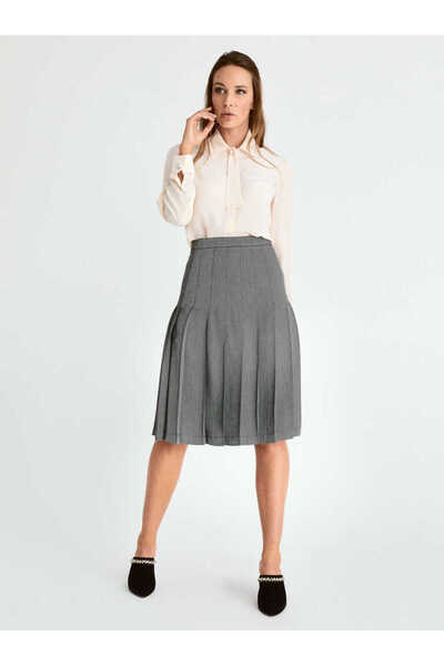 Roman Piliseli Etek Gri K2015017_004