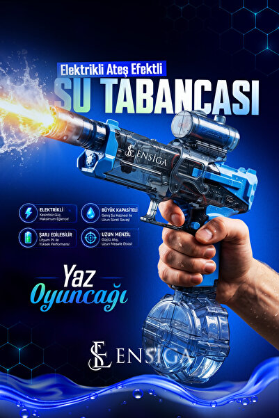 EN SİGA Elektrikli Ateş Efektli Uzun Menzilli Şarjlı Su Tabancası Otomatik Sü...