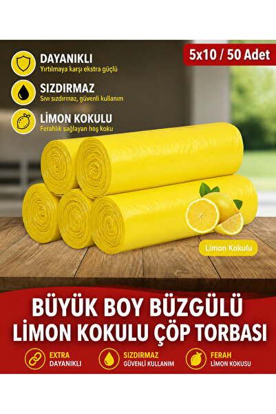 MR.NEJAT Lemon Scented 65X70 Large Size Garbage Bag