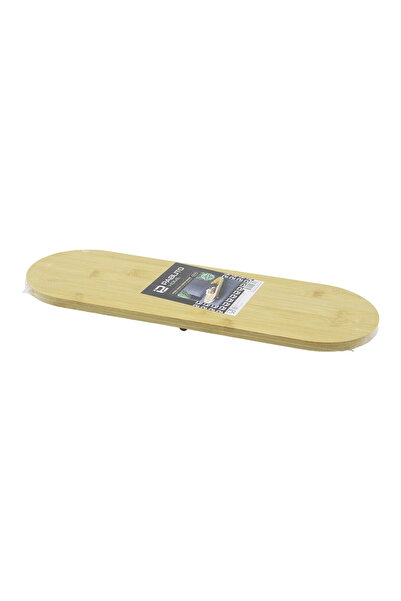 Go İthalat Oval Wooden Bamboo 3 Mini=1Cm Legs Presentation Tray 15X44X1.5Cm (...