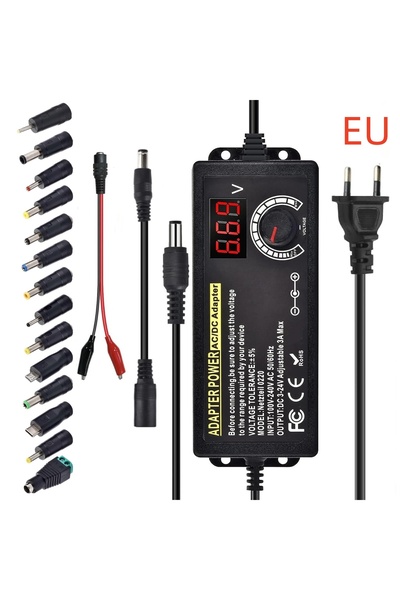 Choice4 DC 3A AC 100-240V EU Complete Set AC to DC Power Supply Adjustable La...