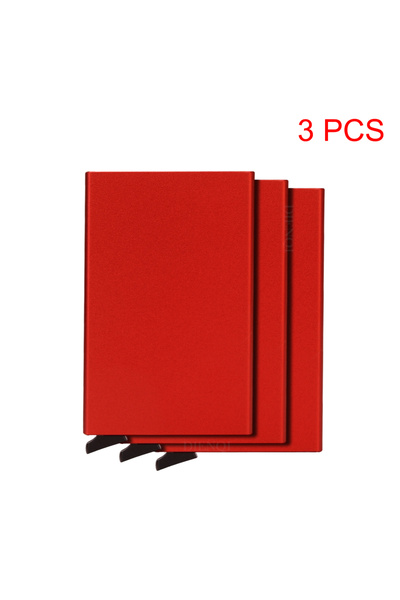 Choice8 Red 3 PCS Rfid Smart Wallet Card Holder Metal Thin Slim Men Women Wal...