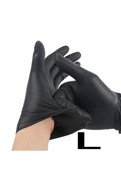 Choice 50pcs L-black 50/100/200/400/1000pcs Disposable Nitrile Gloves, Suitab...