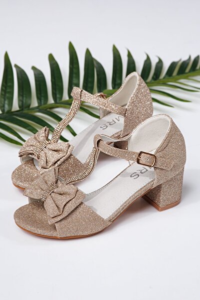 Zaira Sandale fete aurii din material textil Nico #22008 - 34