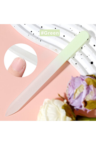 Choice Green Glass Nail File Professional Manicure Sand Rubbing Crystal Glass...