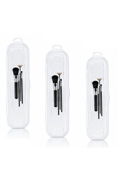 ARVALE Transparent Makeup Brush Organizer Box Lockable Storage Container-3 Pi...
