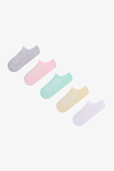 Penti Weiche, pastellfarbene Baumwoll-Jacquard-Sneaker-Socken, 5 Paar