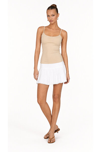 Kallisto Beige 100% Cotton Adjustable Strap Bodysuit