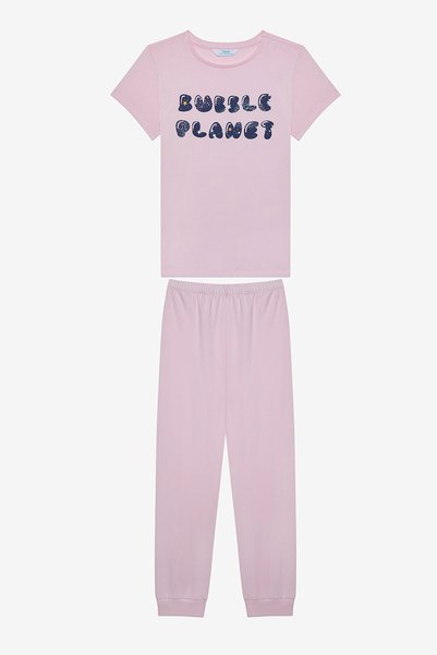 Penti Kız Çocuk Bubble Pamuklu 2li Çok Renkli Pijama Takımı