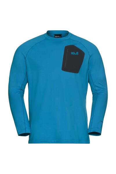 Jack Wolfskin Cămașă bărbătească Prelight Trail Crew FW 2025 - Albastru - S