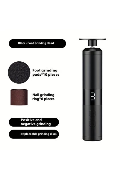 Choice black Electric 2-in-1 foot grinder and nail grinder, USB charging foot...