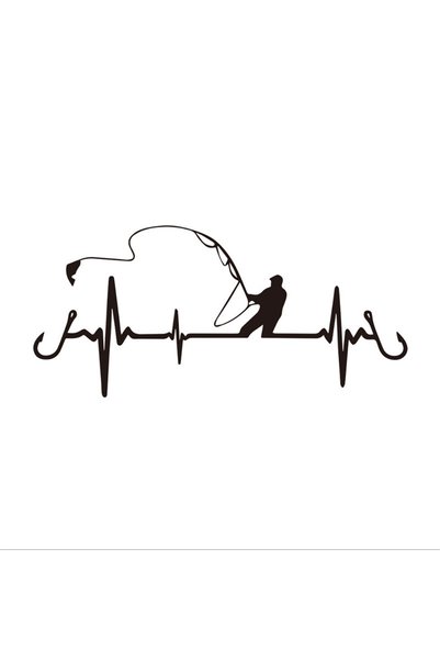 Choice Black Fishing Heartbeat Car Decal Sticker, Waterproof Vinyl Decal Car ...