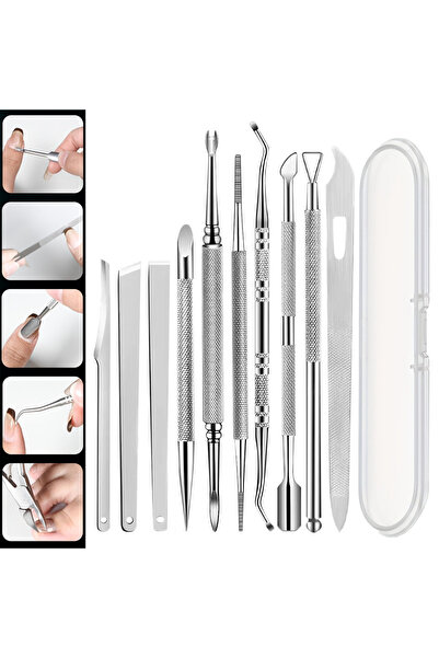 Choice 10pcs 10pcs Stainless Steel Pedicure Tool Set Professional Foot Care E...